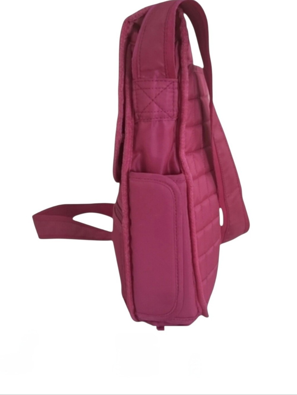 💕 Y2K lug Hot Pink Quilted Moped Messenger Crossbody Bag 💕 - Picture 6 of 8